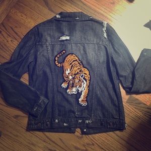 Jackson Denim Mens M Jacket With Tiger 